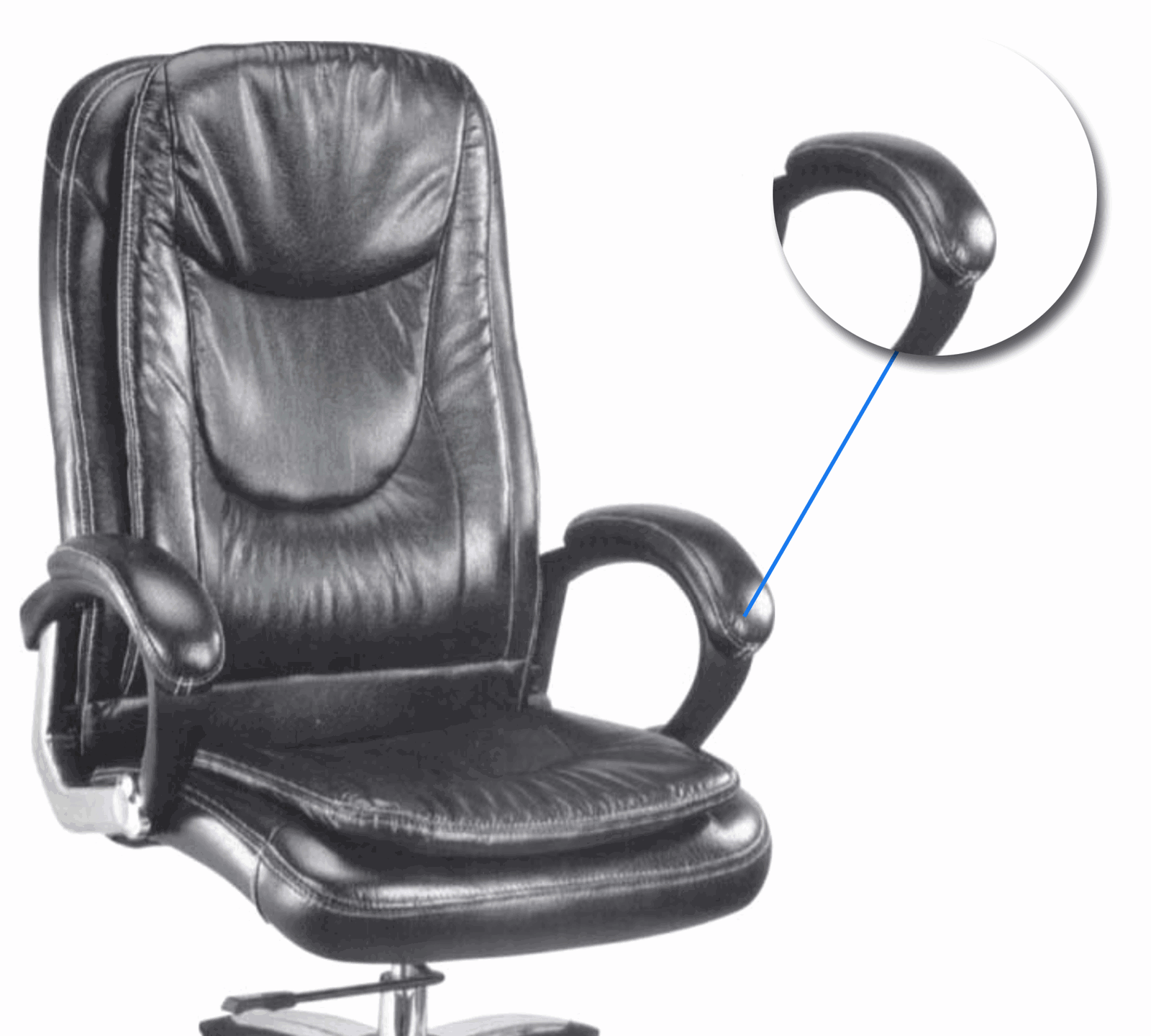 High Back Director Office Chair with Height Adjustable Aluminum Base -