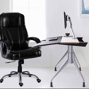 High Back Ergonomic Director Chair with Height Adjustable Chrome Base