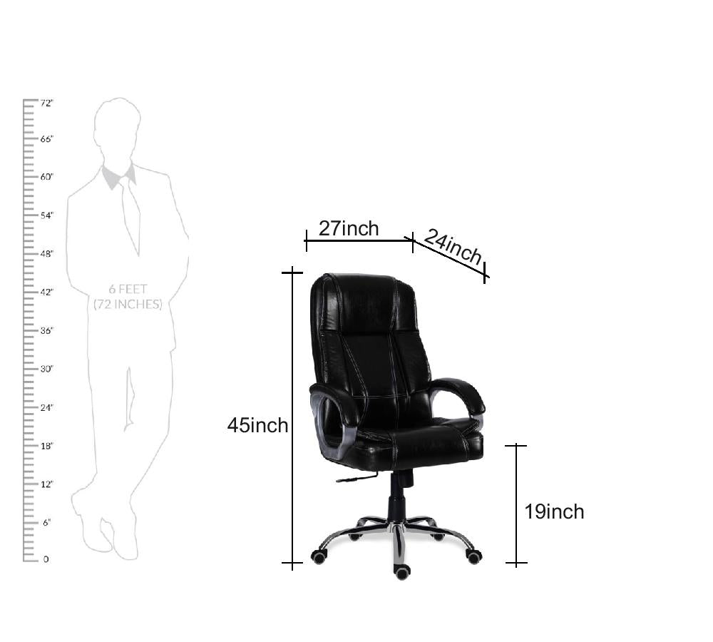 High Back Ergonomic Director Chair with Height Adjustable Chrome Base -