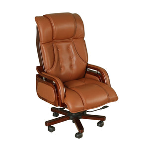 High Back Ergonomic Director Chair with Wooden Base