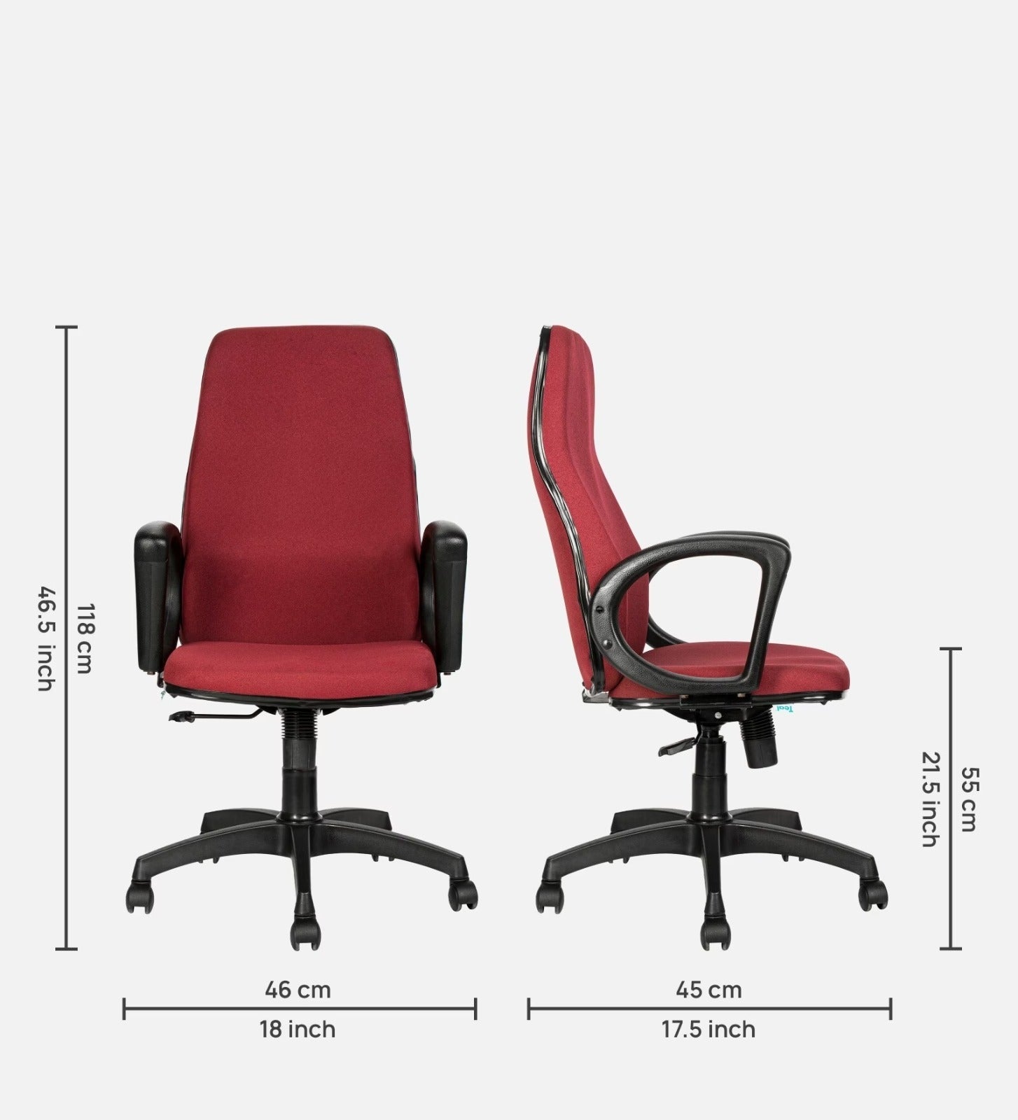High Back Executive Office Chair with Nylon Base -