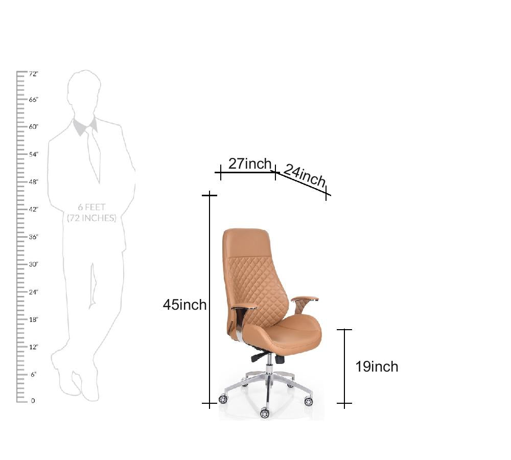 High Back Leatherette Office Director Chair with Chrome Base -