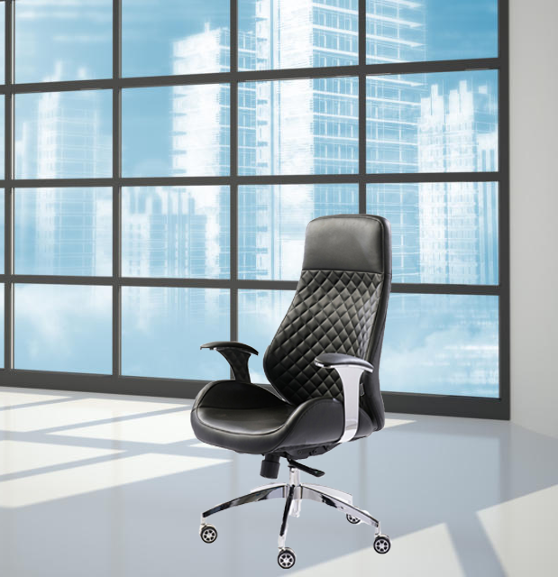 High Back Leatherette Office Director Chair with Chrome Base -