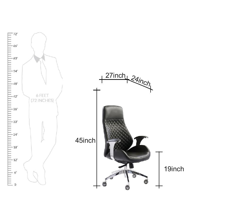 High Back Leatherette Office Director Chair with Chrome Base -