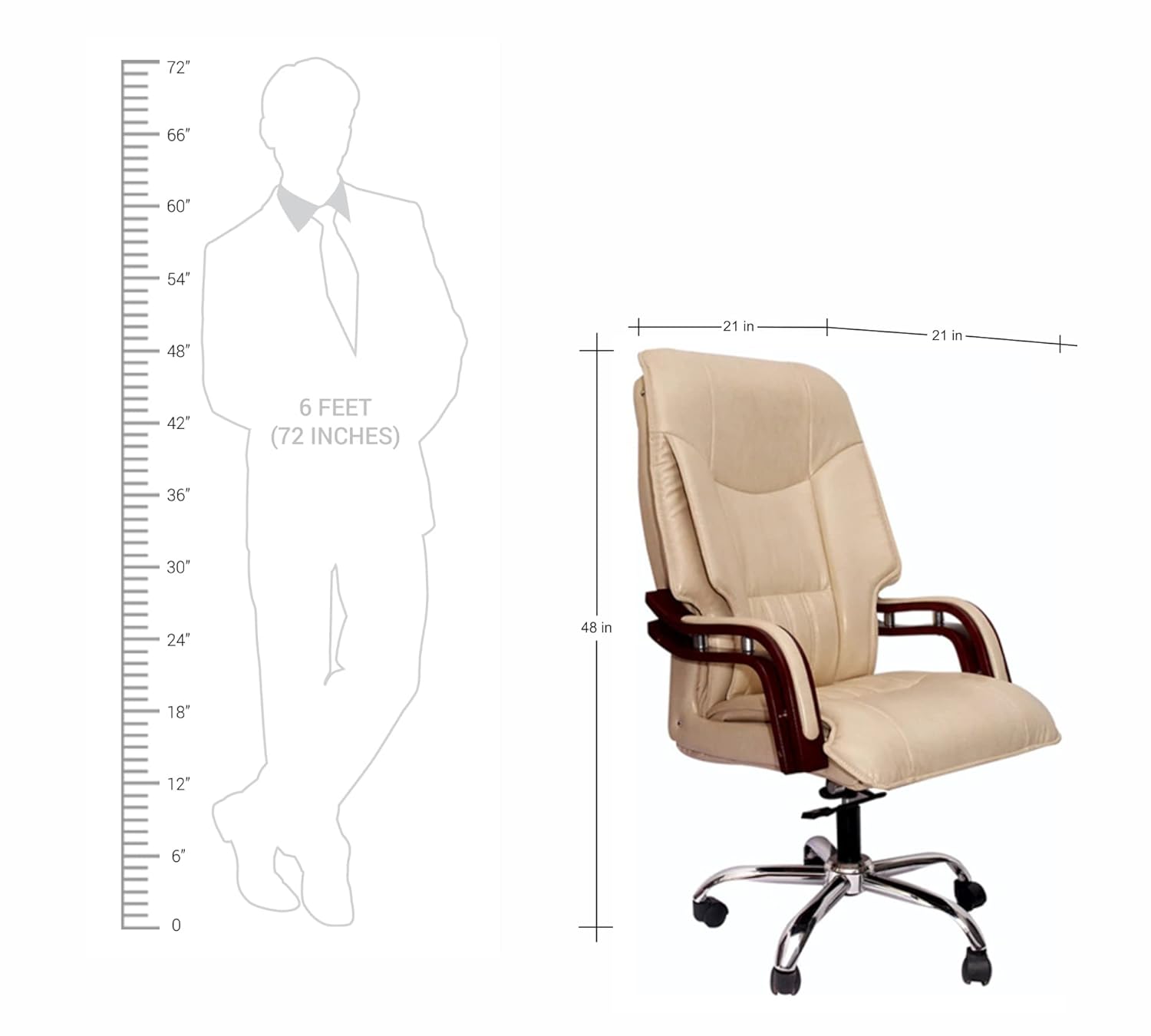 High Back Office Chair Leatherette Base -