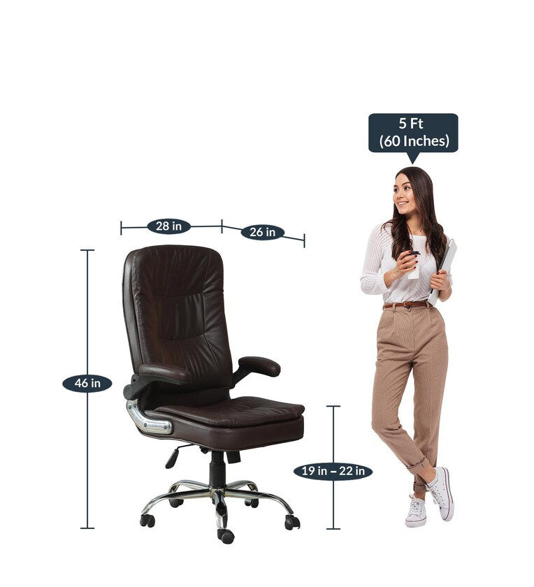 High Back Office Chair Leatherette with armrest -