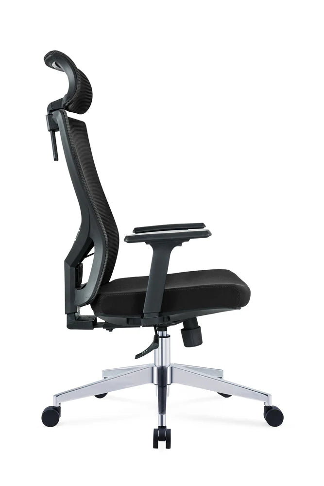 High Back Office Chair with Nylon Base -