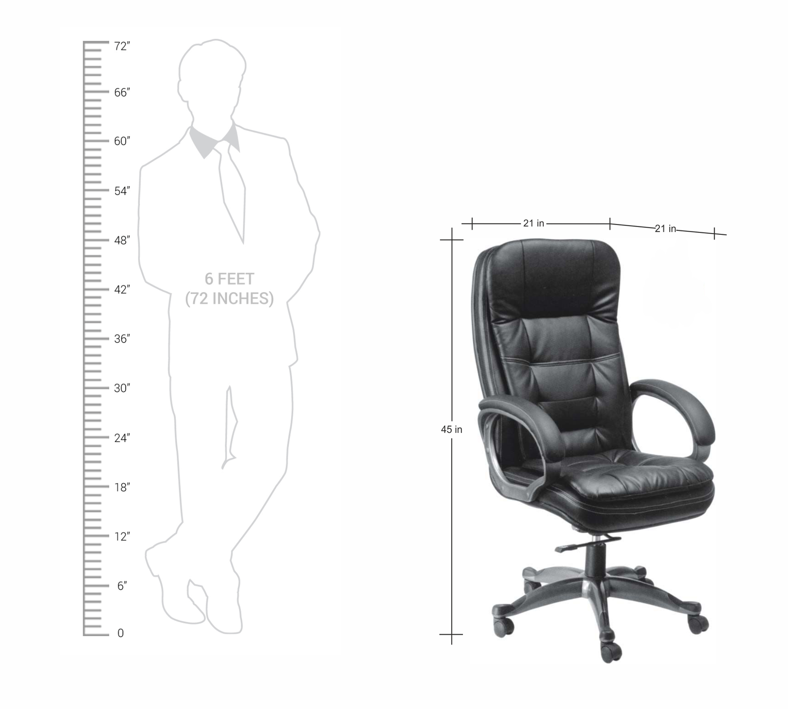 High Back Office Director Chair with Height Adjustable Aluminum Base -