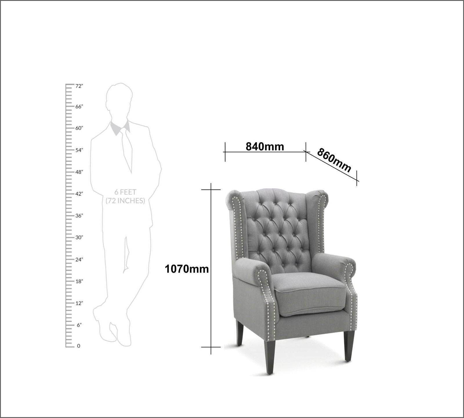 High Back Wing Chair Cushioned Lounge Chair Chair -