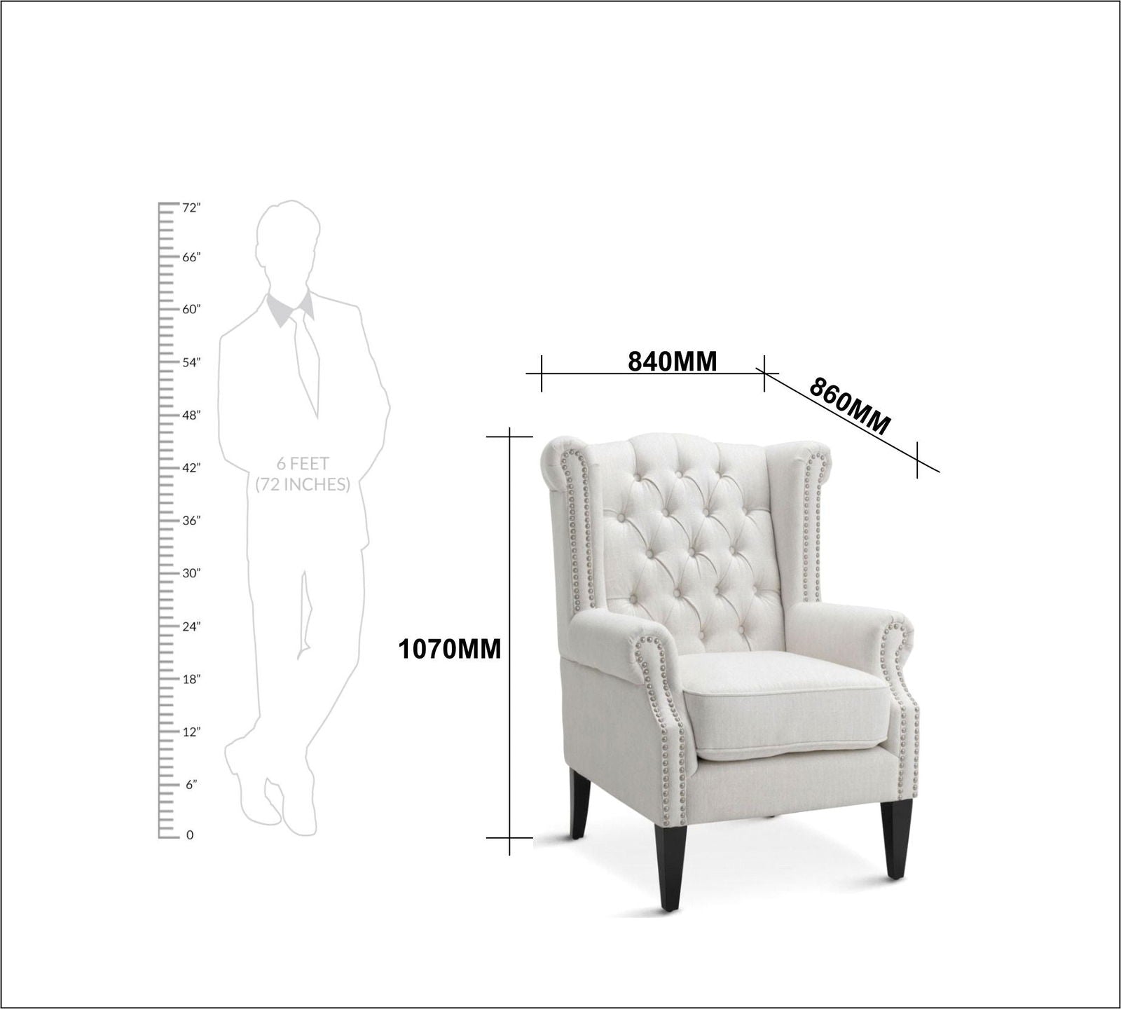 High Back Wing Chair Cushioned Lounge Chair Chair -