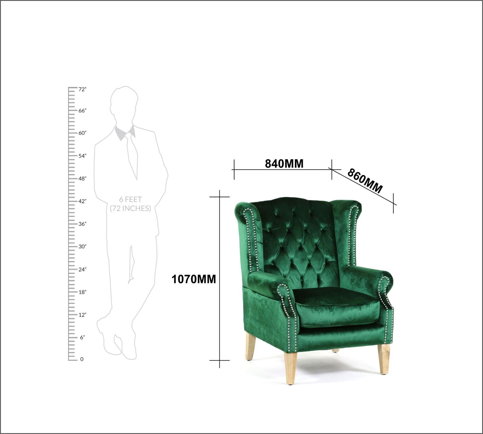 High Back Wing Chair Cushioned Lounge Chair Chair -