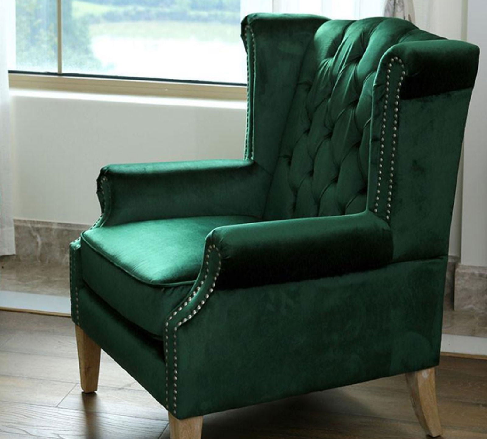 High Back Wing Chair Cushioned Lounge Chair Chair -