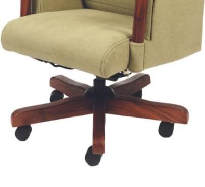 High Back Wooden with Fabric Revolving & Recliner Chair | Director Chair | Office - Cream Color -