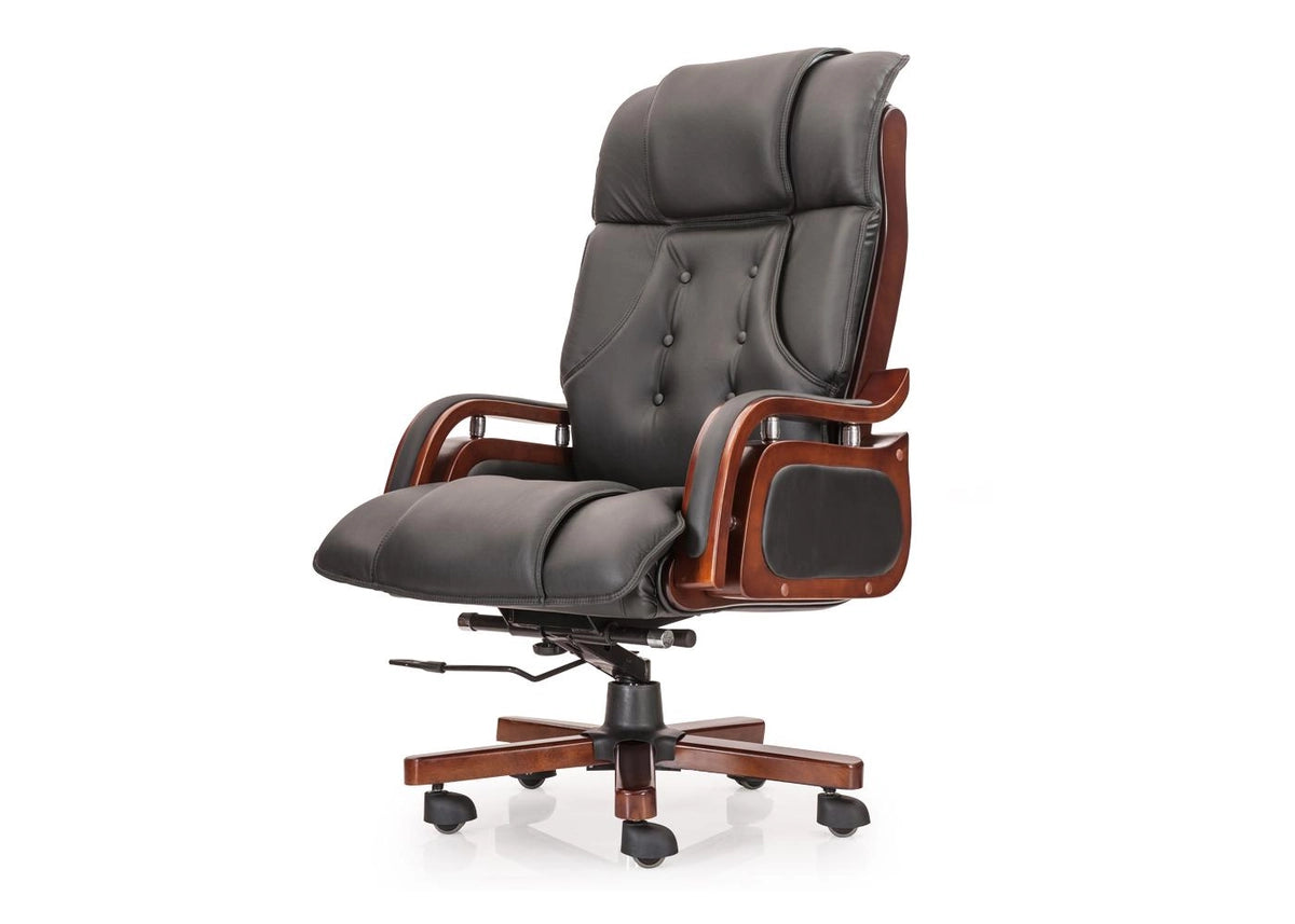 Home And Office High Back Ergonomic Leatherette Director Chair with Wooden Base -