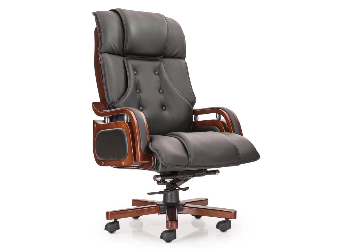 Home And Office High Back Ergonomic Leatherette Director Chair with Wooden Base -