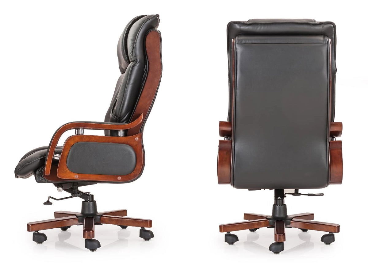 Home And Office High Back Ergonomic Leatherette Director Chair with Wooden Base -