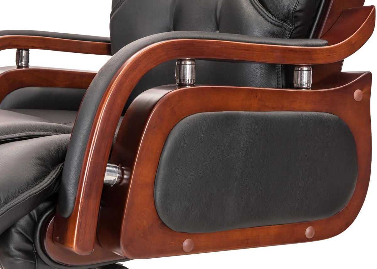 Home And Office High Back Ergonomic Leatherette Director Chair with Wooden Base -