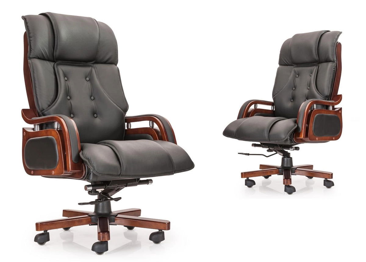 Home And Office High Back Ergonomic Leatherette Director Chair with Wooden Base -