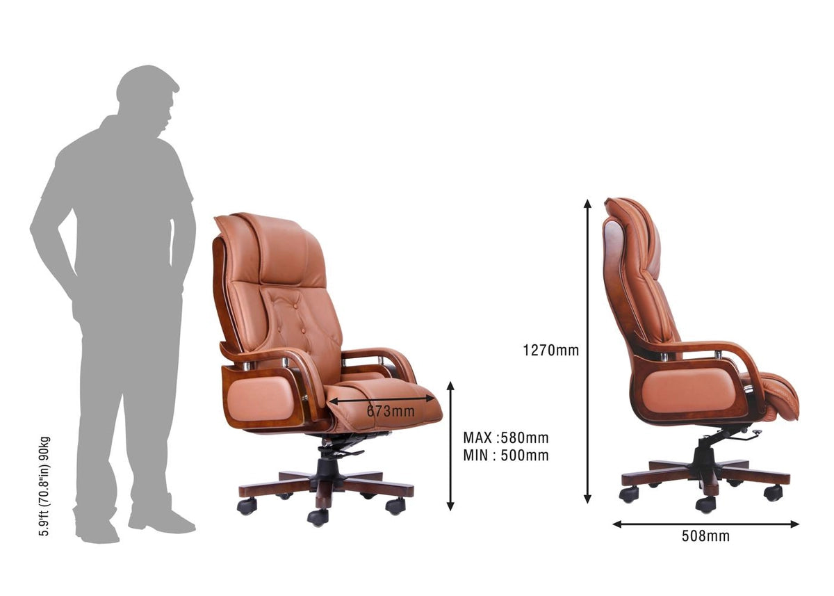 Home And Office High Back Ergonomic Leatherette Director Chair with Wooden Base -