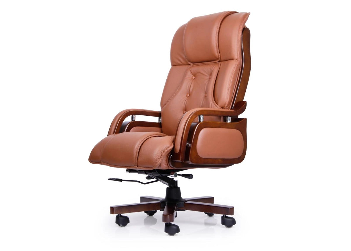 Home And Office High Back Ergonomic Leatherette Director Chair with Wooden Base -