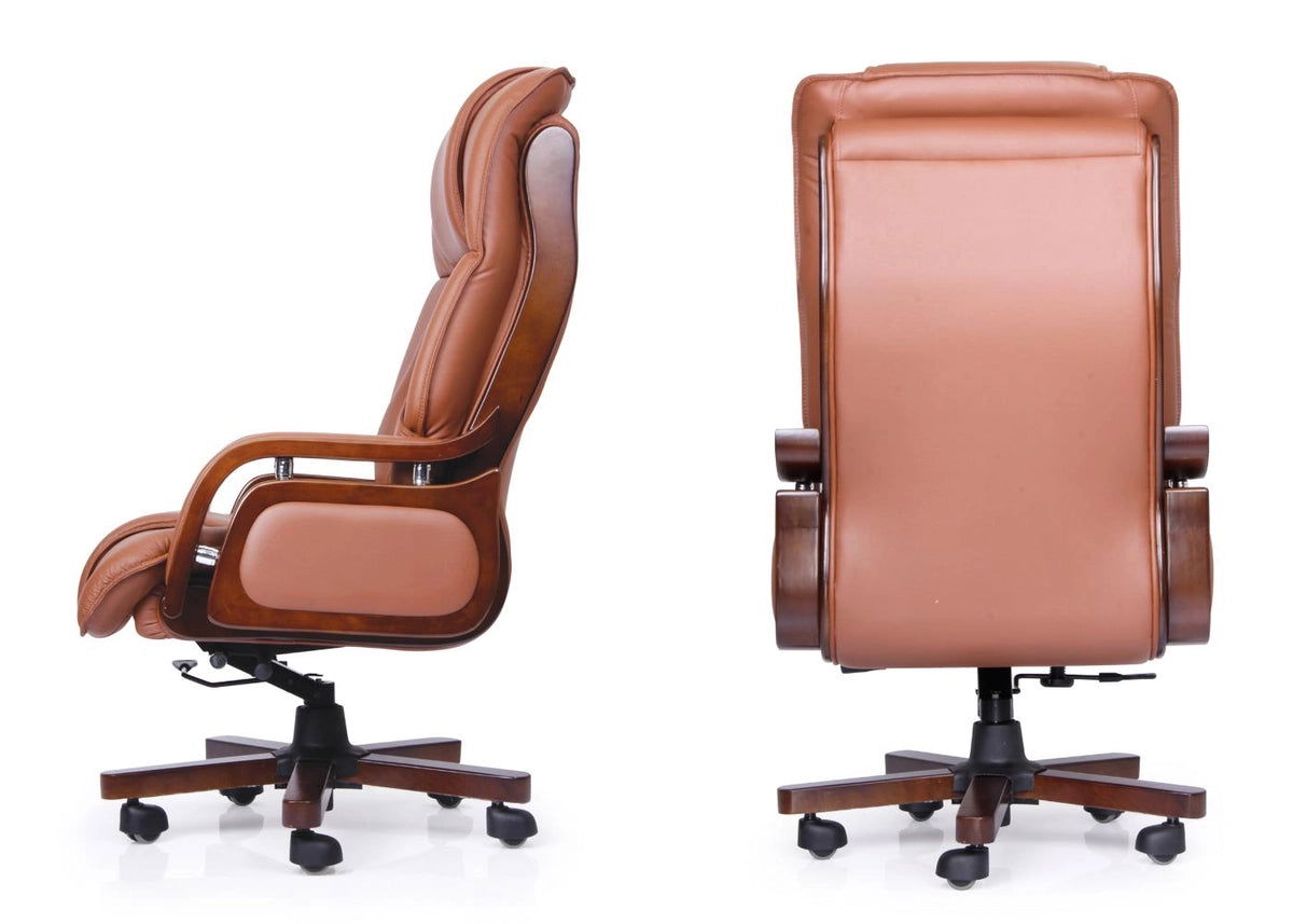 Home And Office High Back Ergonomic Leatherette Director Chair with Wooden Base -