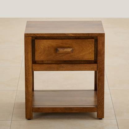 Home Centre  Mango Wood Bed Side Table with Drawer - Brown -