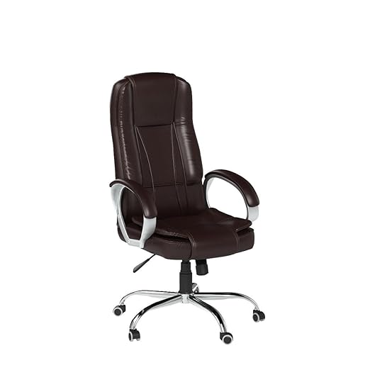 Home & Office  High Back Leatherette Chair | Director Chair | Office Chair | Ergonomic Executive Boss Chair with Spacious Cushioned Seat | Heavy Duty Metal Base -