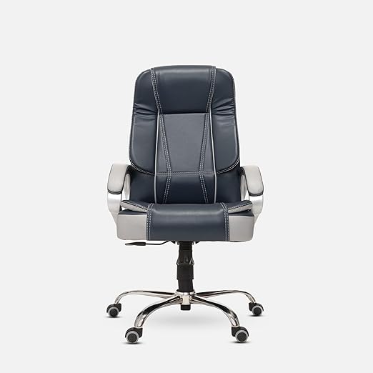 Home & Office  High Back Leatherette Chair | Director Chair | Office Chair | Ergonomic Executive Boss Chair with Spacious Cushioned Seat | Heavy Duty Metal Base -