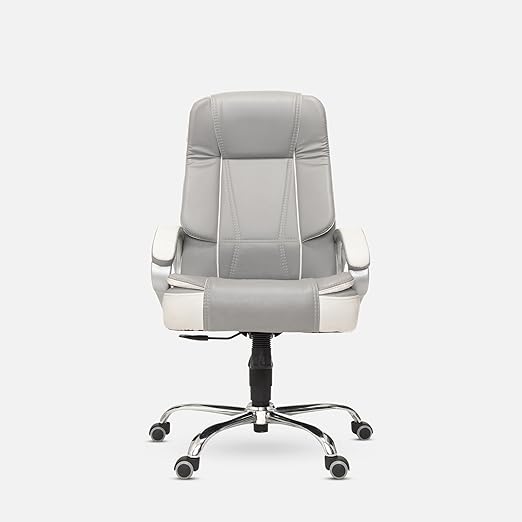 Home & Office  High Back Leatherette Chair | Director Chair | Office Chair | Ergonomic Executive Boss Chair with Spacious Cushioned Seat | Heavy Duty Metal Base -