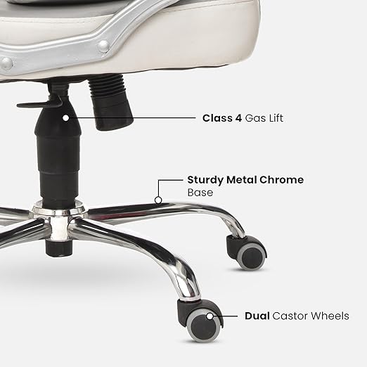 Home & Office  High Back Leatherette Chair | Director Chair | Office Chair | Ergonomic Executive Boss Chair with Spacious Cushioned Seat | Heavy Duty Metal Base -