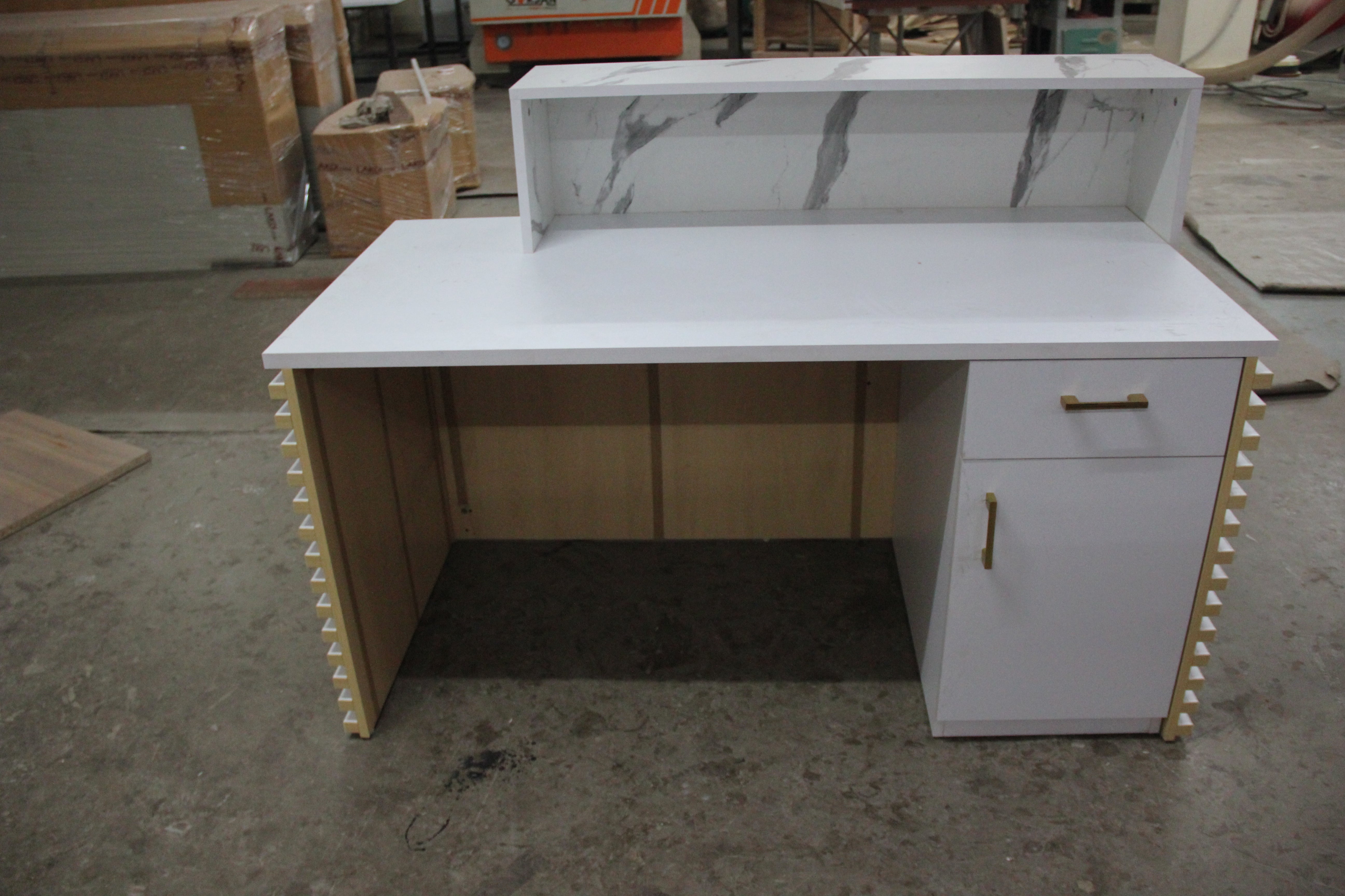Reception Table Made in Particle Board with Drawer and Shutter Perfect Design Stylish & Workspace