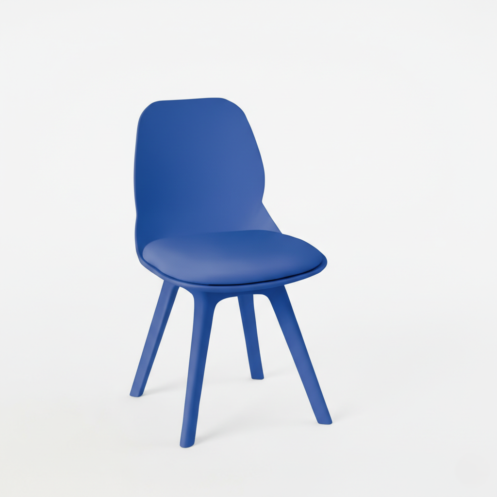 Cafe Chair in Blue Legs Base PP Molded