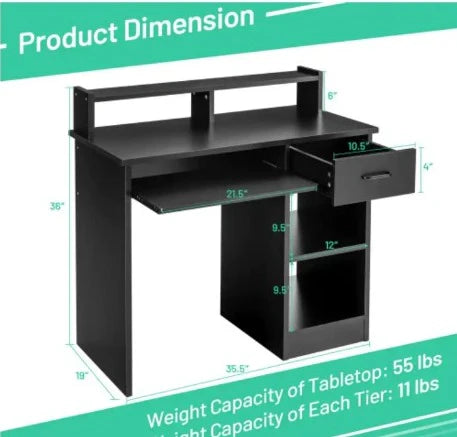 computer table office table study desk wooden table