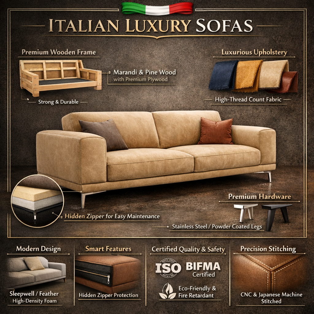 7 Seater U Shape Sofa with, Upholstery Fabric Modern And Durable Design For Home and Living Room Furniture