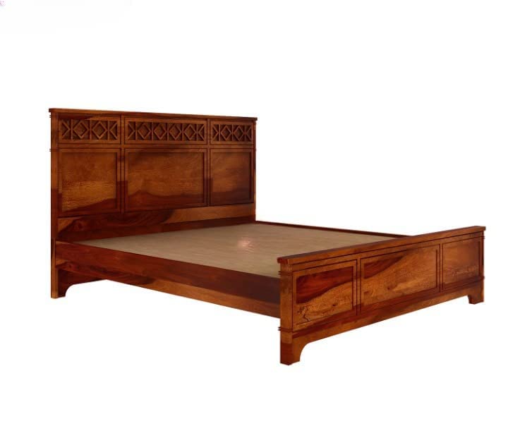 King Size Bed in Solid Wood with Headboard -