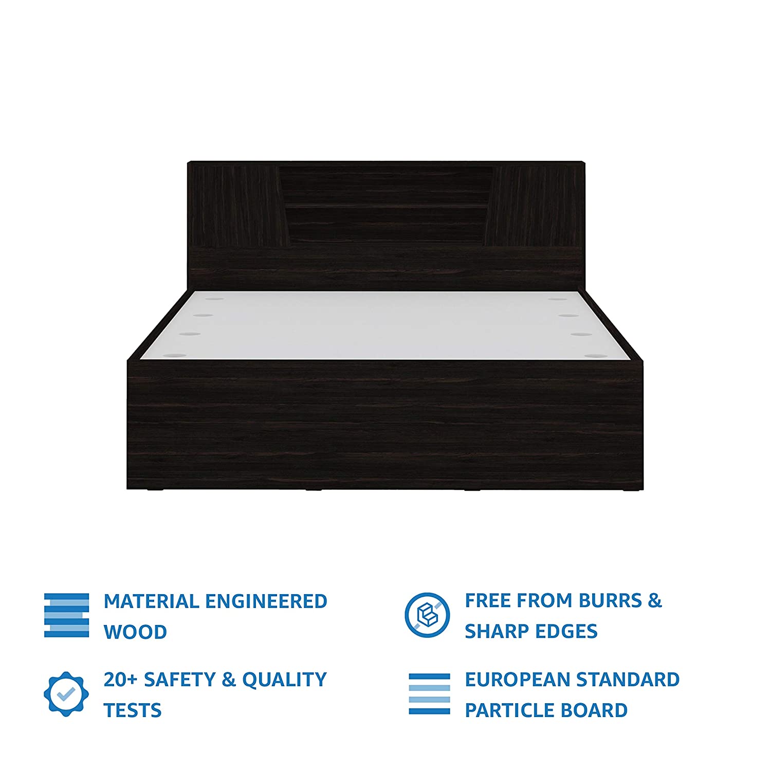 King Size Bed with Storage in Solid wood -