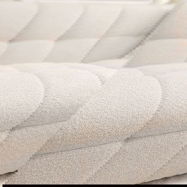 L-Shaped Boucle Corner Sofa with Bubble Tufting - Right Hand Facing -