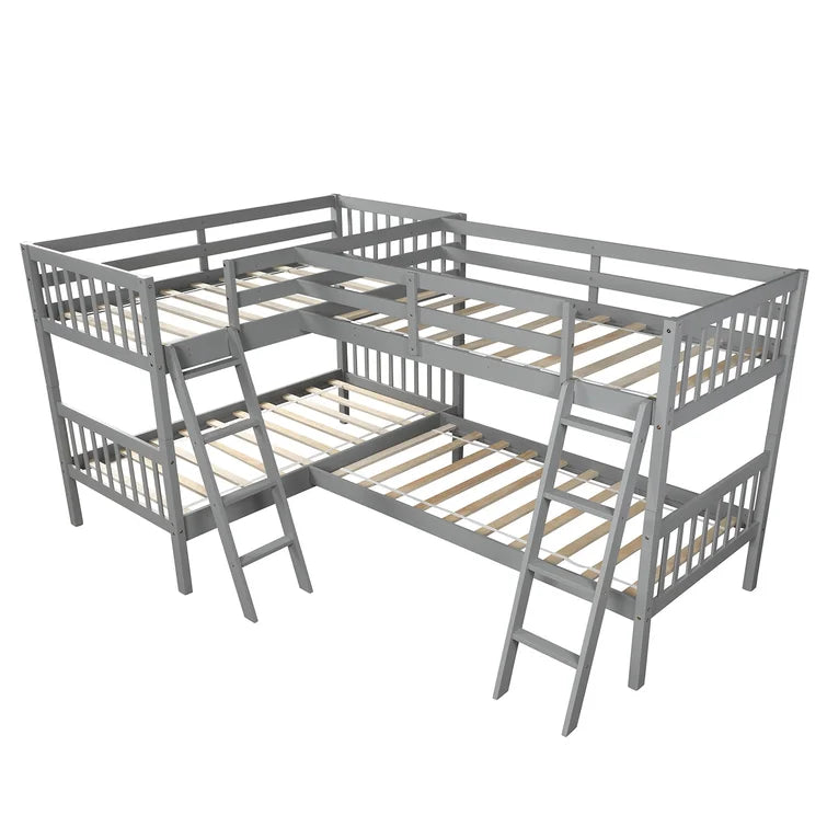L-Shaped Bunk Bed Twin Over Twin -