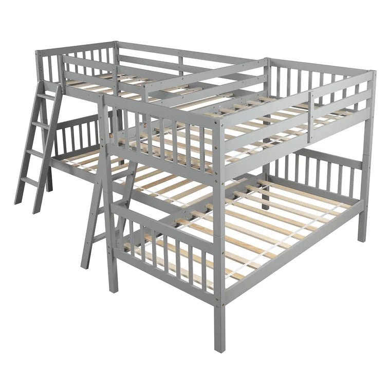 L-Shaped Bunk Bed Twin Over Twin -