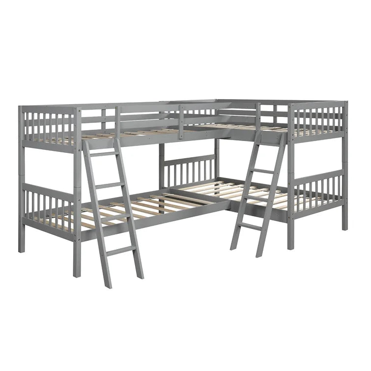 L-Shaped Bunk Bed Twin Over Twin -