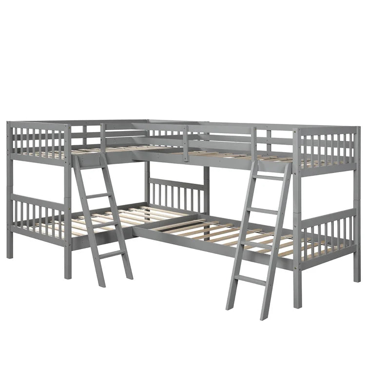 L-Shaped Bunk Bed Twin Over Twin -