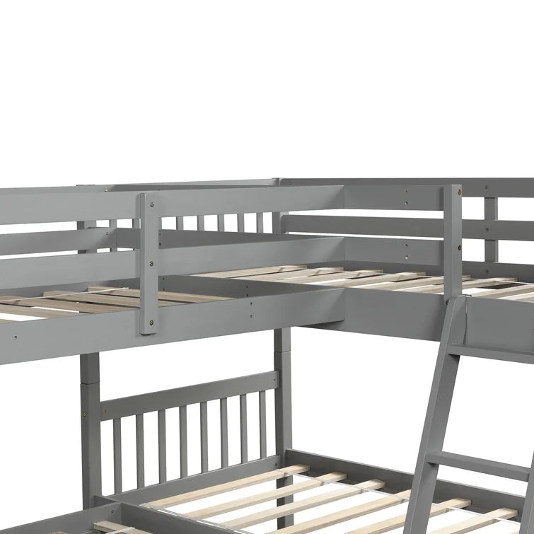 L-Shaped Bunk Bed Twin Over Twin -