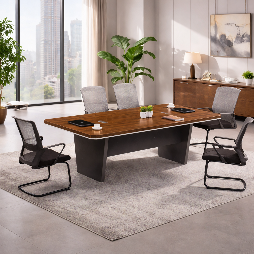 Conference Table with Modesty & Gable End with PVC Edge banded