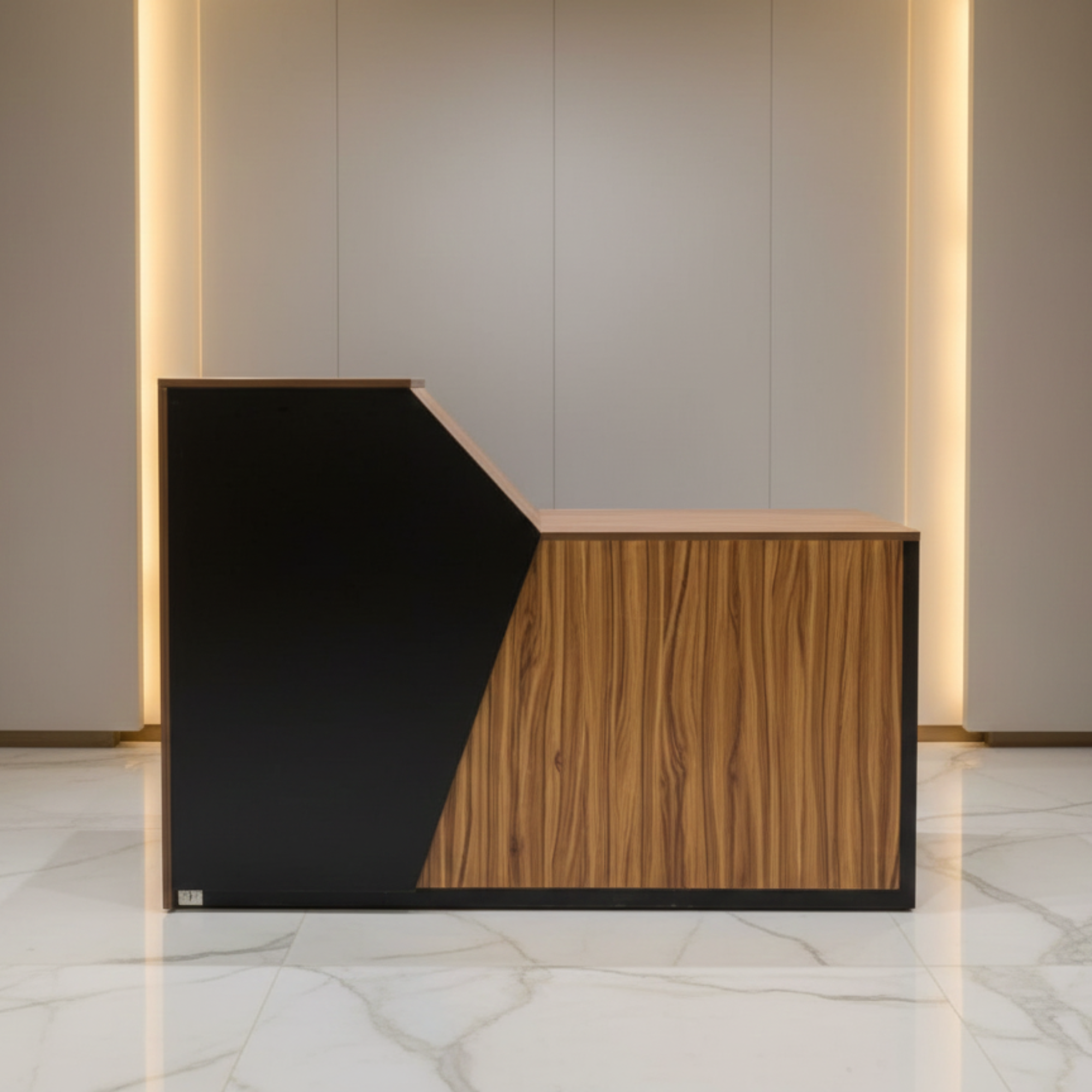 Reception Table with Side Panel & Modesty with Extended Dealing Top