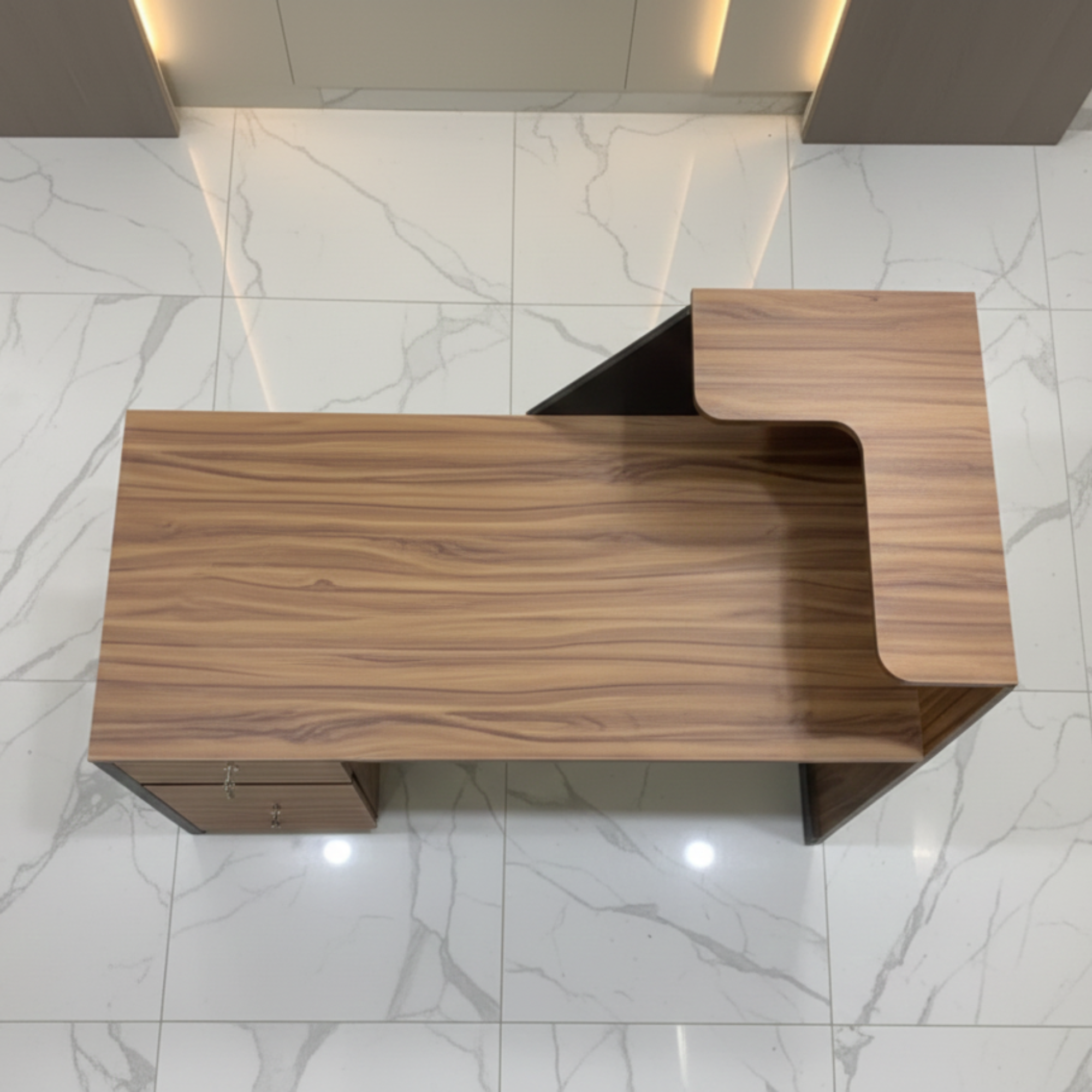 Reception Table with Side Panel & Modesty with Extended Dealing Top