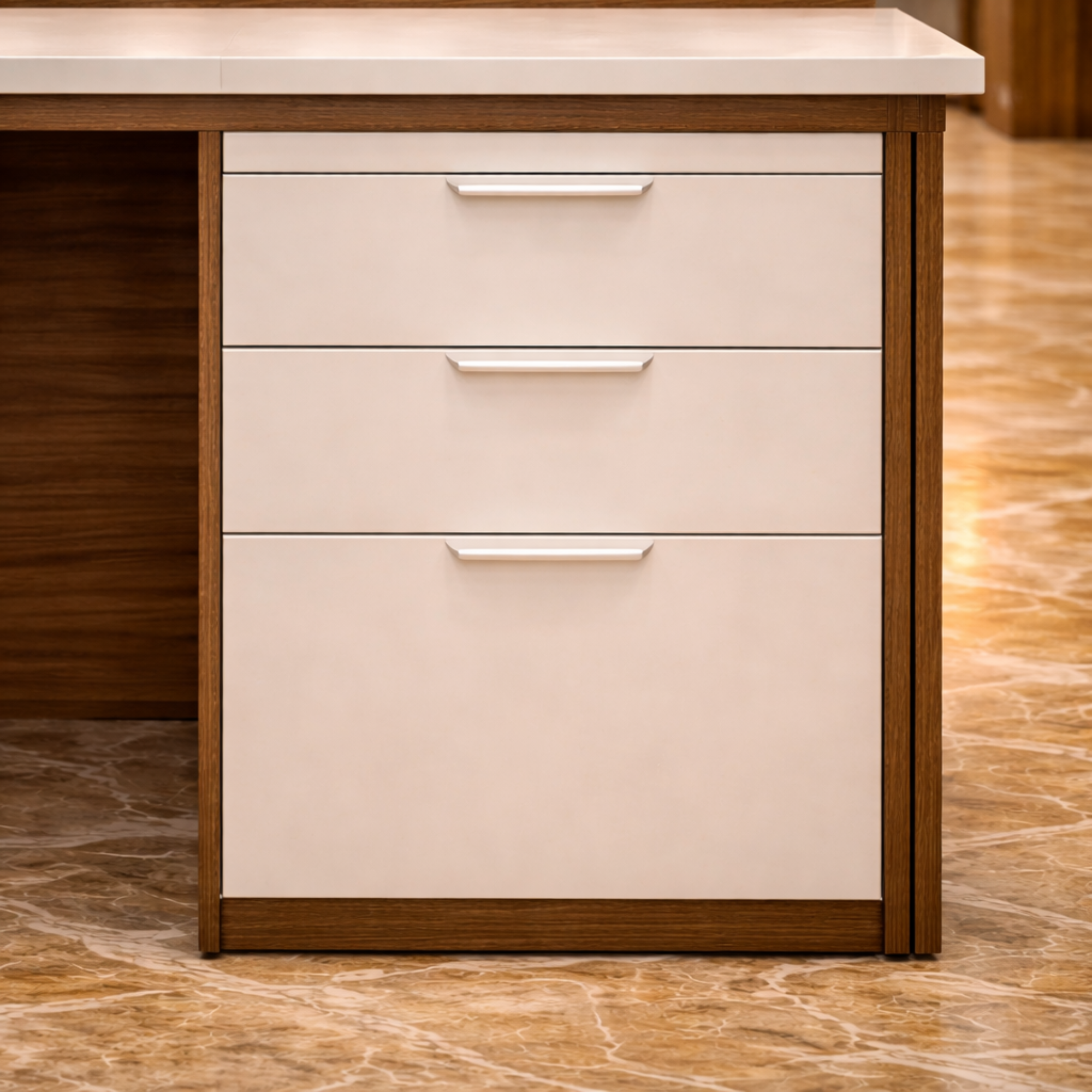 Reception Table with Side Panel & Modesty with Extended Dealing Top without Storage