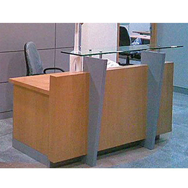 Reception Table with Side Panel & Modesty with Extended Dealing Top