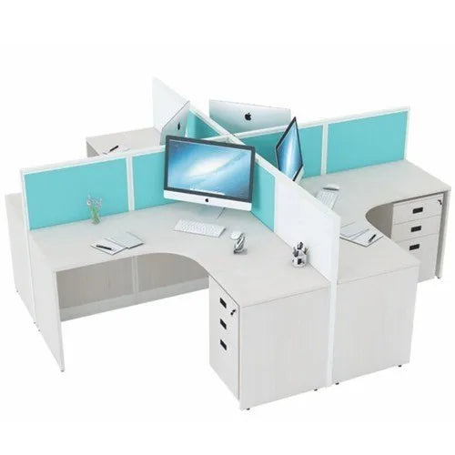 Workstation table with Aluminum Panel Based, Drawer Pedestal