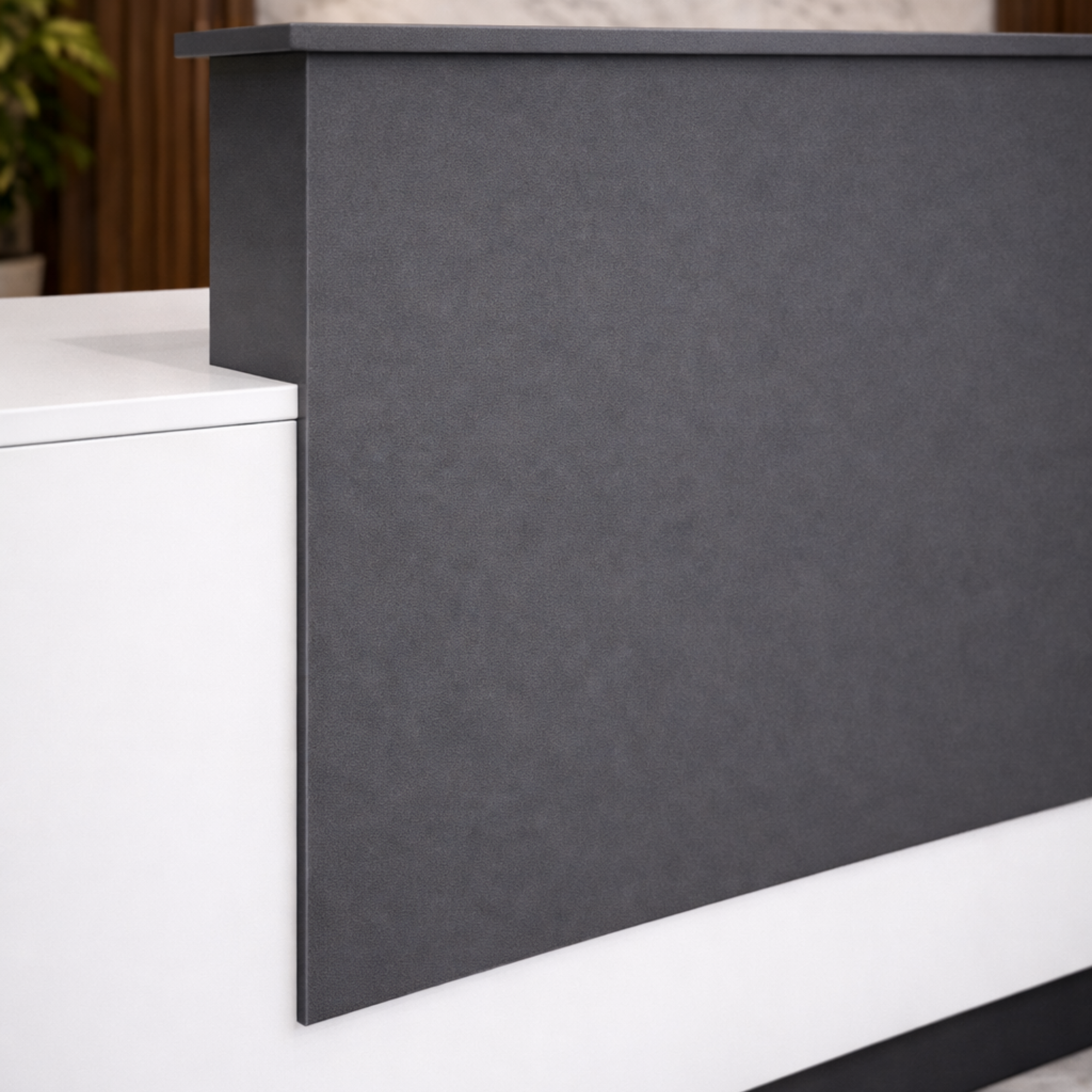 Reception Table with Side Panel & Modesty with Extended Dealing Top