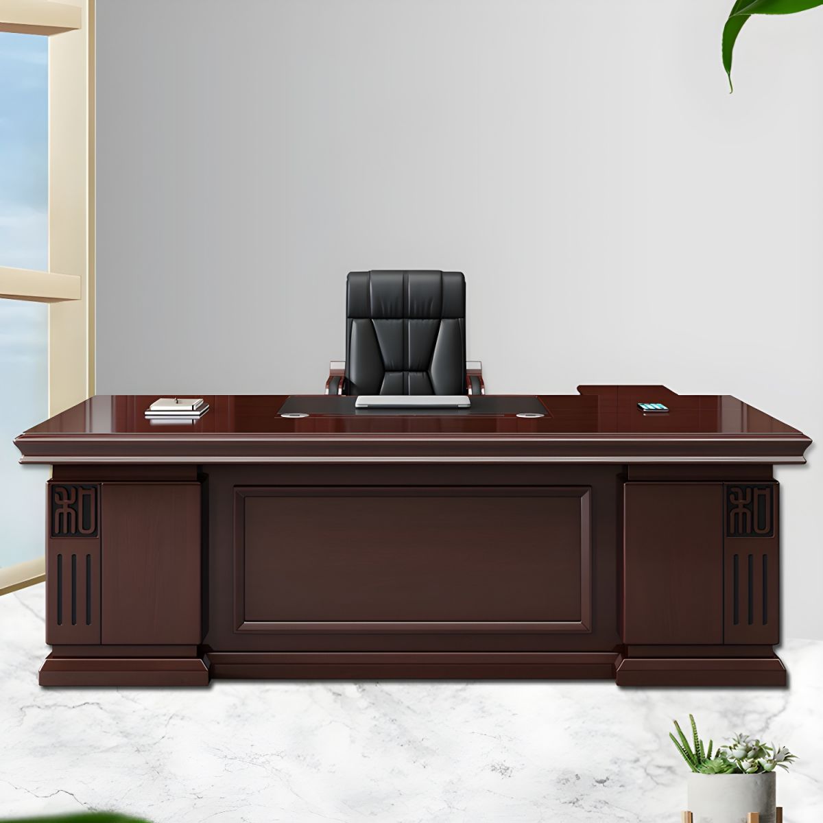 Director Table with wooden Rich Grain Detail and Sophisticated Professional Style